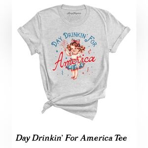 Day Drinkin For America 4th of July Crewneck Graphic T-Shirt